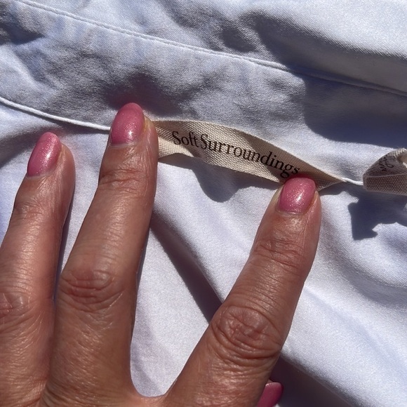 Soft Surroundings White Cotton Button Down Size Small - Picture 6 of 11